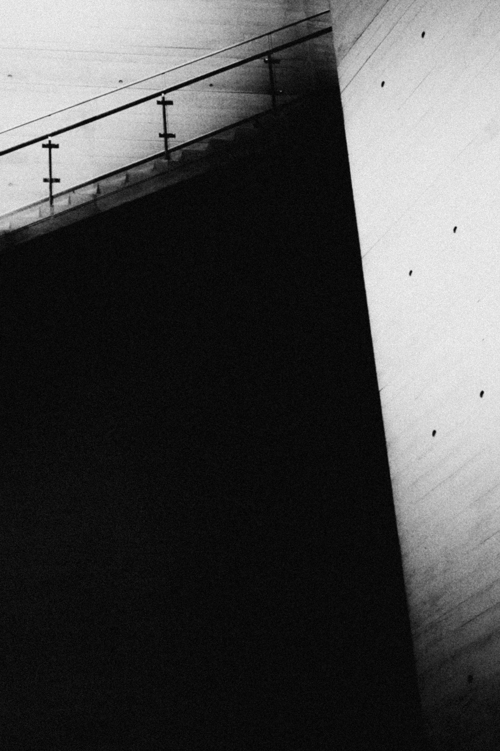 Architectural lines in deep shadow