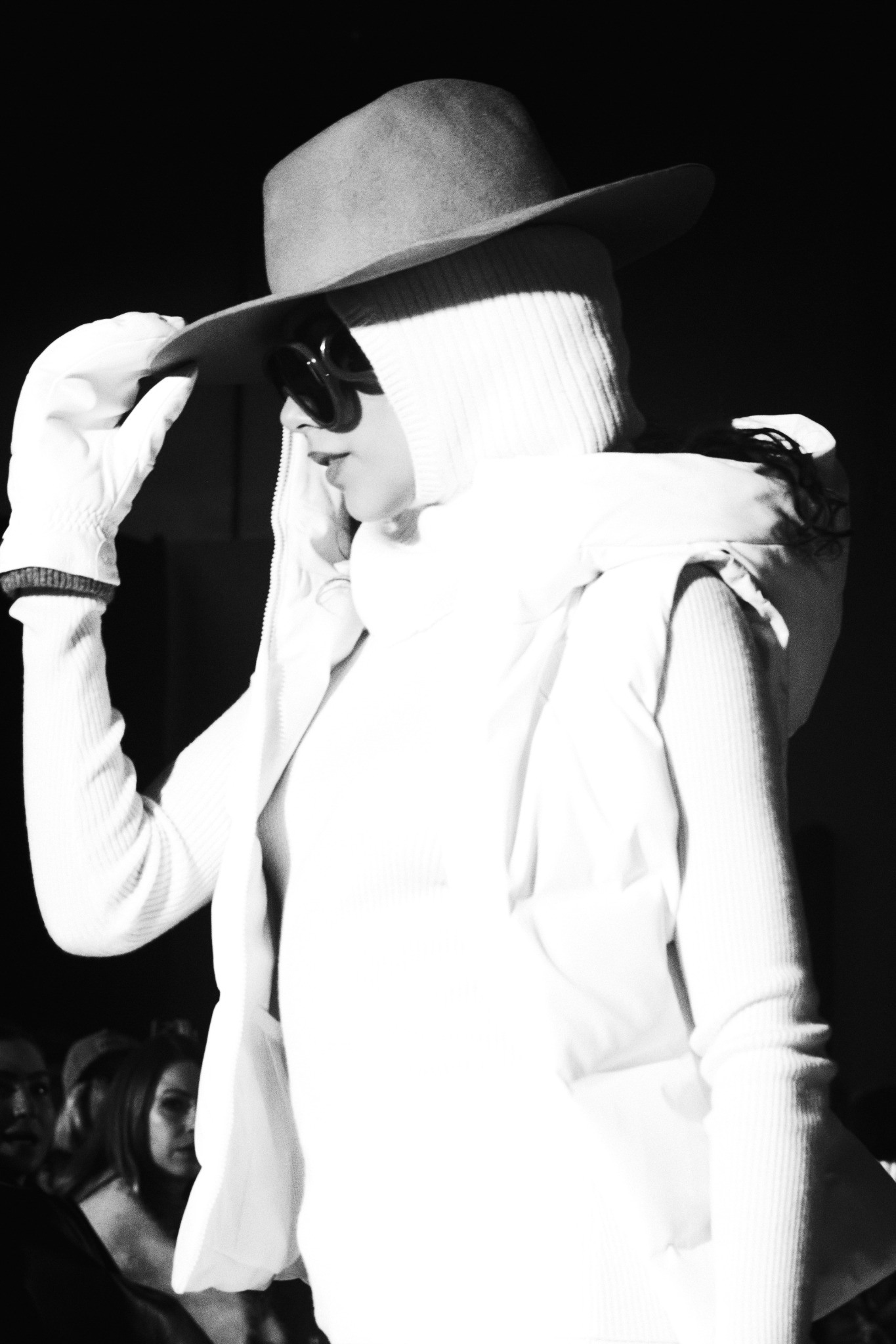 Runway model in a broad-brimmed hat